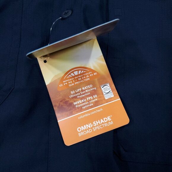 Columbia Omni Shade Men's Silver Ridge Utility Lite Shirt Dark Blue Size 2XT - Picture 5 of 9